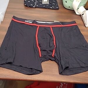 Hook Size 2XL Black Red Bamboo Boxer Briefs